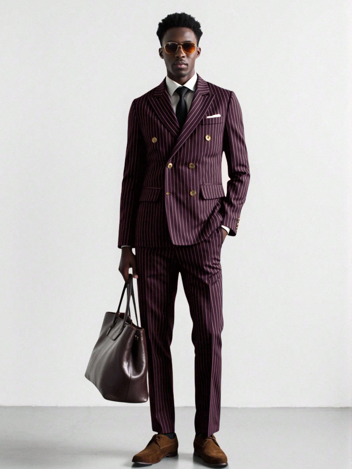 Mens Striped Business Suit Set