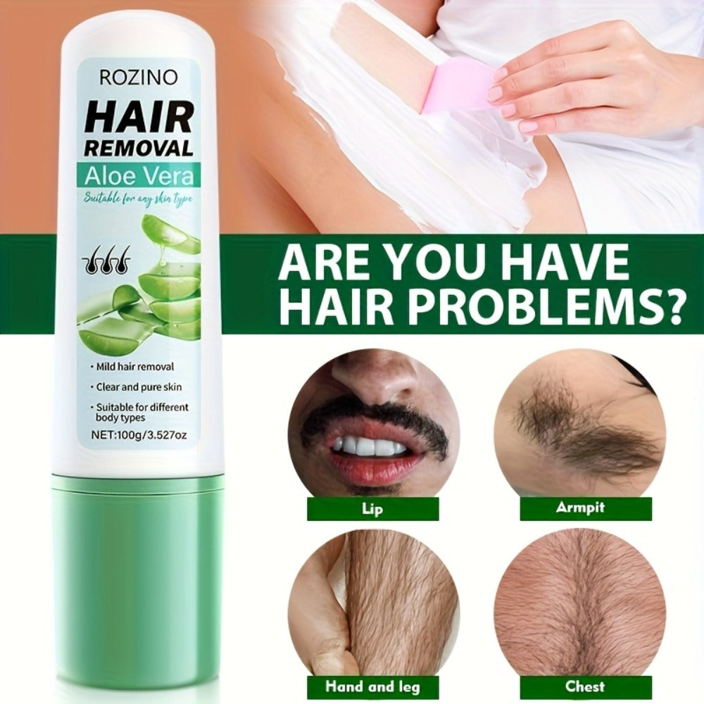Hair Removal Cream ROZINO 100g Aloe Vera and Squalane Tube with Carton for External Body Grooming — image 8