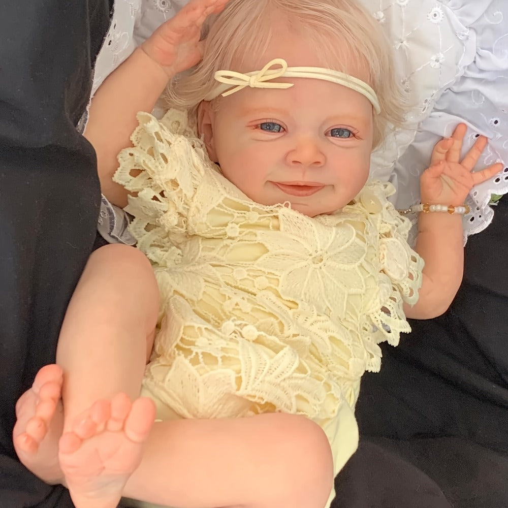 Reborn Doll Sebastian 19-Inch Soft Vinyl Figure with Hand-Rooted Blonde Hair, Open Eyes and Accessory Set — image 9