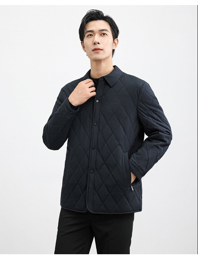 Mulberry Silk Thermal Casual Cotton-padded Jacket For Middle-aged And Elderly Men
