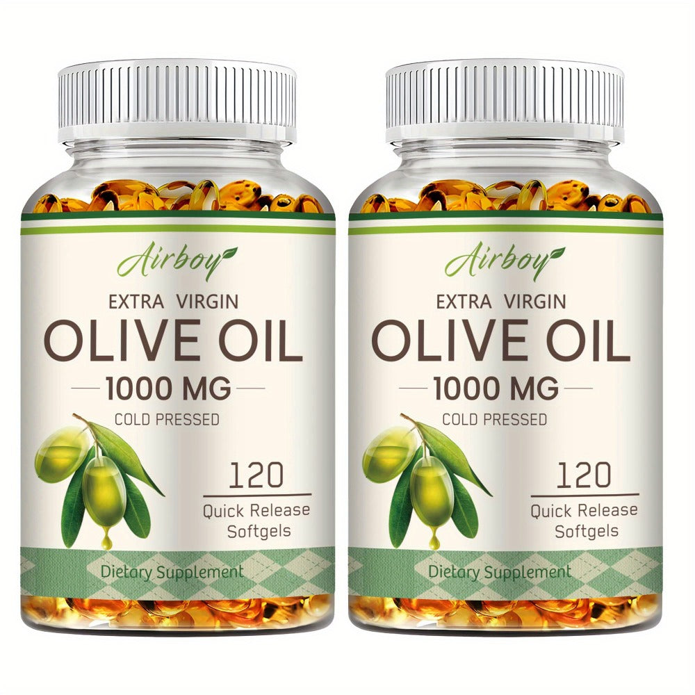 Extra Virgin Olive Oil Capsules 120 Softgels with Omega-9 Omega-6 & Palmitic Acid for Bath Time, Home Spa and Personal Care —