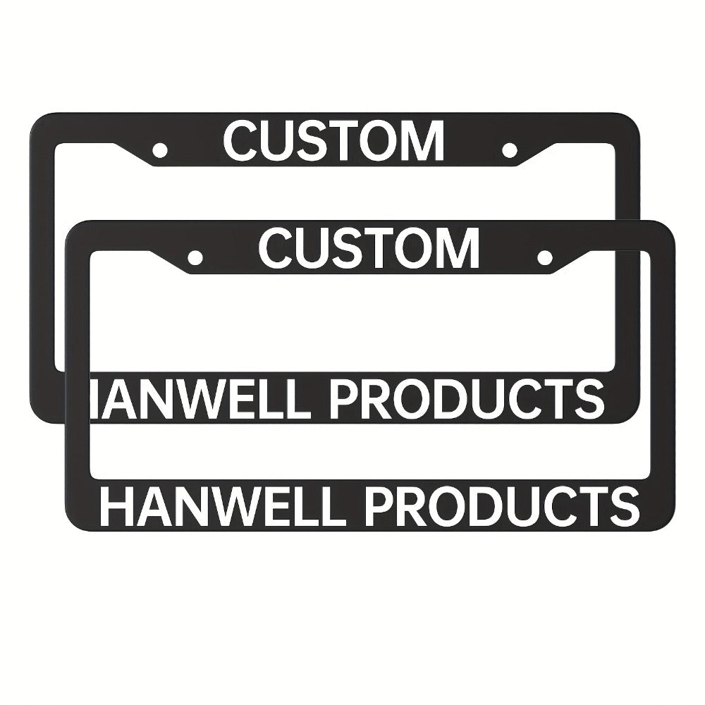Custom License Plate Frame – 6 Font Styles, Heavy-Duty Weather-Resistant Car Tag Holder, Personalized Front & Rear License Pl