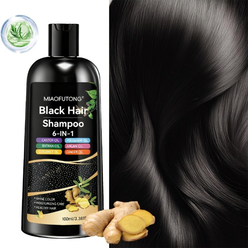 Hair Color Shampoo, MIAOFUTONG 6-in-1 100ml Black Color Bottle with a Single-Bottle Option — image 8