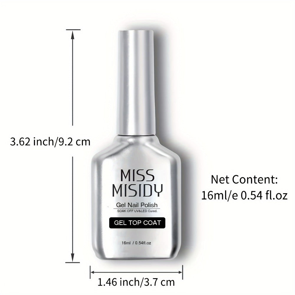 Soak-Off Gel Top Coat and Base Coat Set 2Pcs Super Shine Mirror Finish Long Lasting LED UV Lamp Gel Polish Foundation Seal Ma