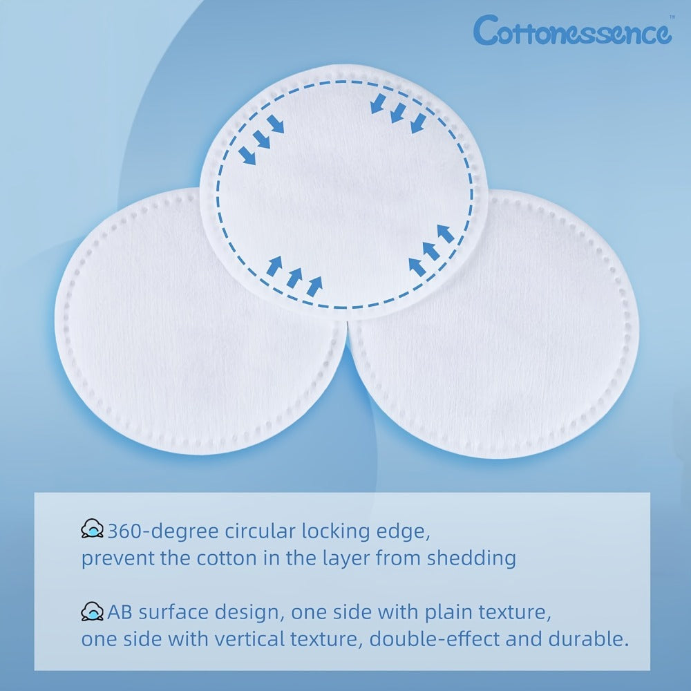 Makeup Remover Pads 600 Count Soft Hypoallergenic Lint-Free Cotton Rounds 360 Locking Edge Unscented Absorbent Disposable Fac