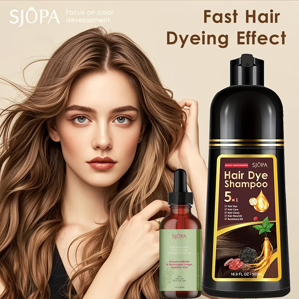 Hair Color Shampoo, SJOPA 5-in-1 16.9oz Bottle-and-Dropper Presentation with 12 Color Options — image 21