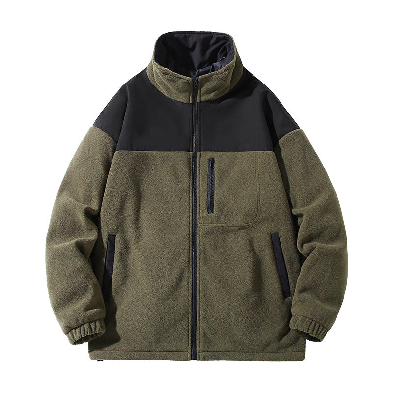 Men's Fashion Brand Jacket Coat Velvet Padded Thickened Top Cardigan Polar Fleece Jacket Women