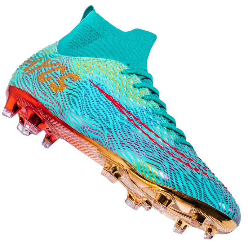 Men's Outdoor Training Gold-plated Bottom High-top Soccer Shoes