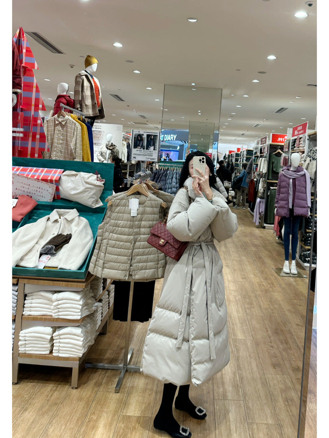 Loose Over Knee Thick Mid-length Down Cotton Jacket Coat Women