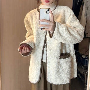 Loose Over Knee Thick Mid-length Down Cotton Jacket Coat Women