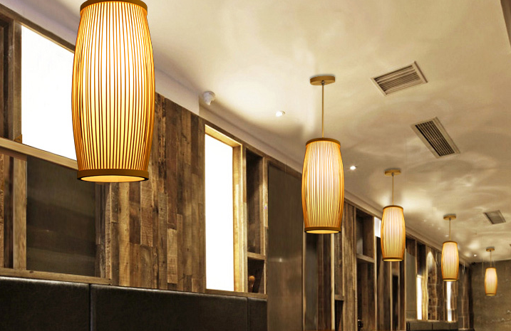 Southeast Asia bamboo plait hall staircase decoration lamp