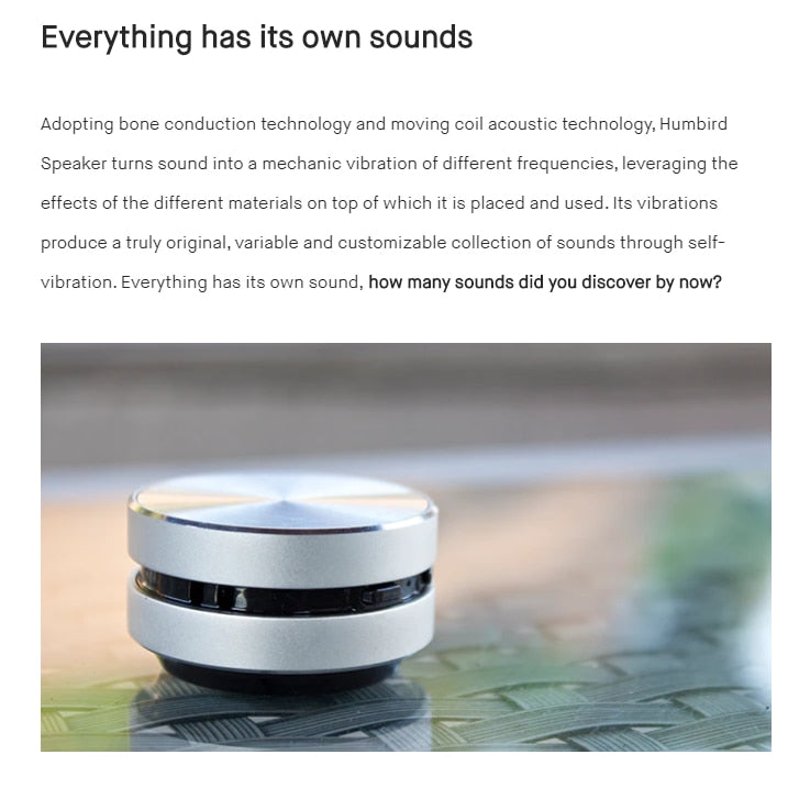 Bone Conduction Speaker Hummingbird Speaker Bone Conduction Audio Speaker Bluetooth TWS Wireless Audio