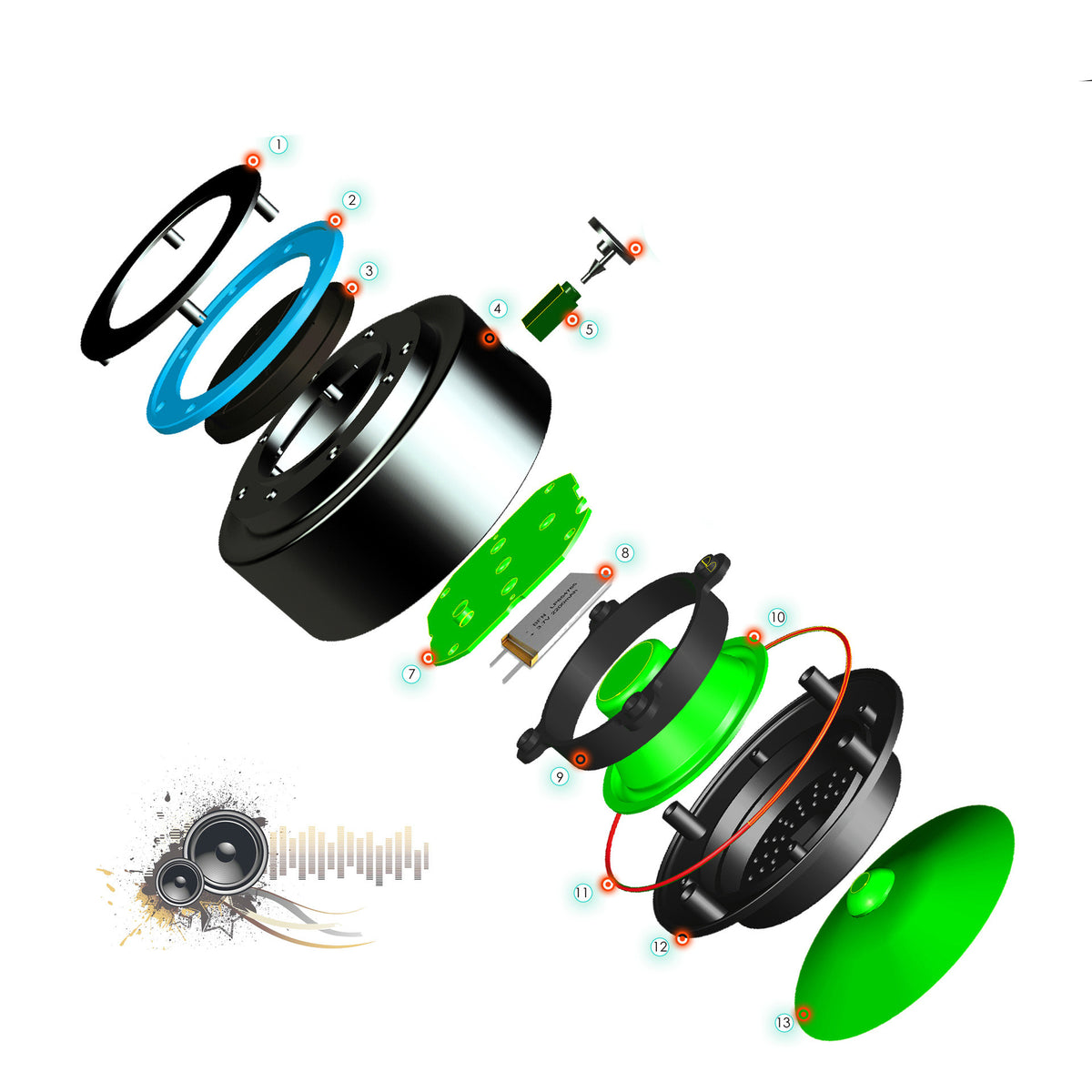 Waterproof Bluetooth Speaker Portable Speaker Mini Bathroom Speaker