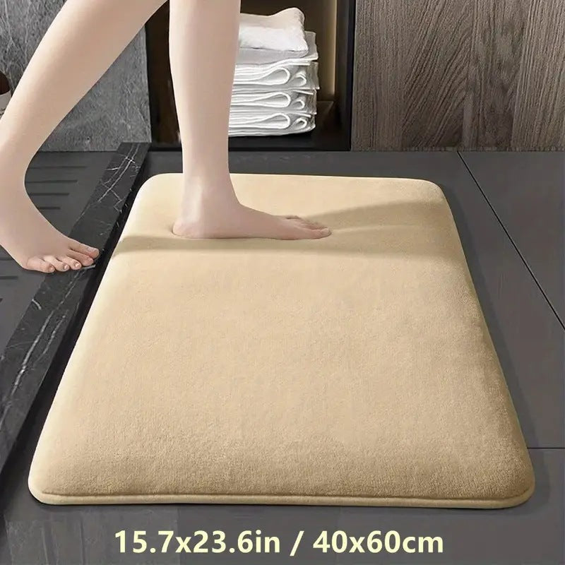 Solid Color Bathroom Toilet Floor Mat Entrance Home Use Non-slip Water-absorbing Quick-drying Door Mat