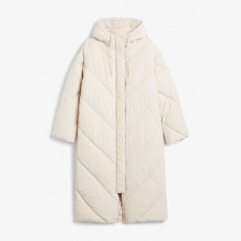 Solid Color Hooded Cotton Jacket Long Sleeve Zipper Coat For Women
