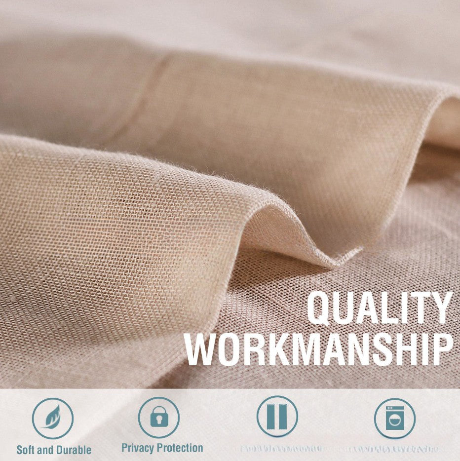 Linen Yarn Curtain Transparent Window Screen