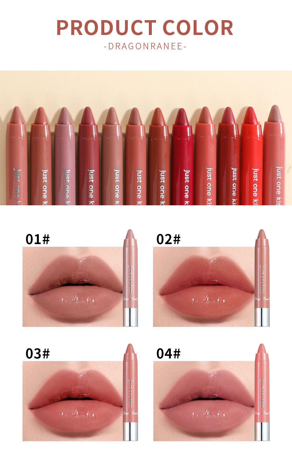 Solid Moist Lipstick Crayon Lipstick