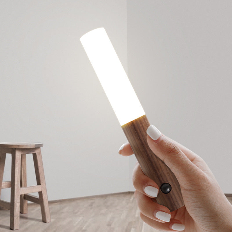 Auto LED USB Magnetic Wood Wireless Night Light Corridors Porch Lights PIR Motion Sensor Wall Light Cabinet Lamp
