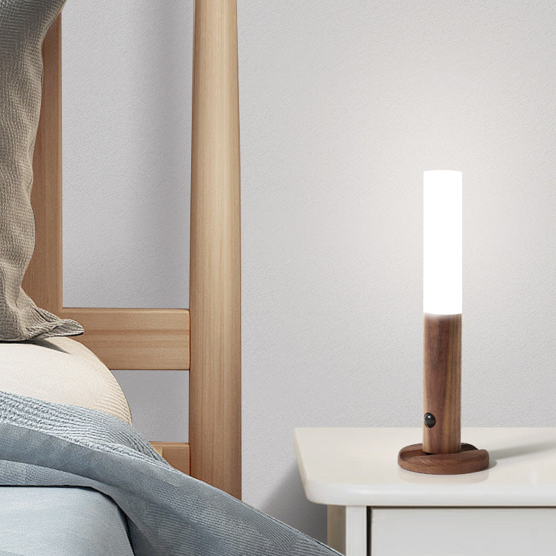 Auto LED USB Magnetic Wood Wireless Night Light Corridors Porch Lights PIR Motion Sensor Wall Light Cabinet Lamp