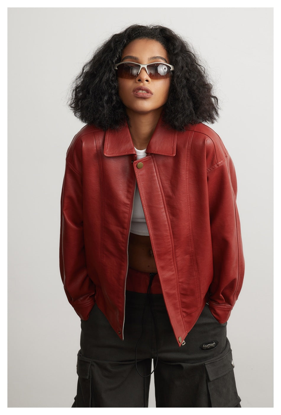 Leather Jacket Men And Women Special-interest Fashion Brand Sweet Cool Hot Girl Cropped Leather Coat