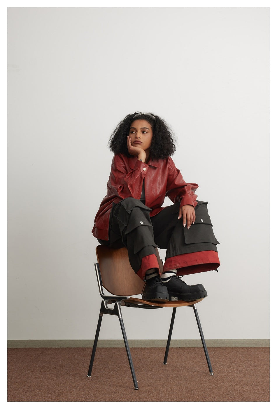 Leather Jacket Men And Women Special-interest Fashion Brand Sweet Cool Hot Girl Cropped Leather Coat