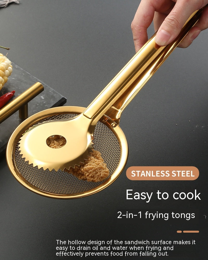 Kitchen Tools Stainless Steel Food Tong Fried Food Filter Clip