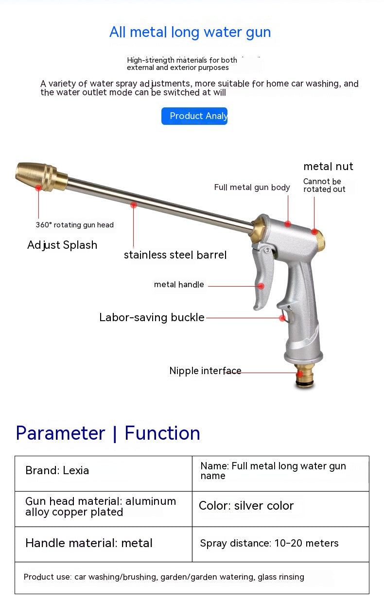 Aluminum Copper-plated Nipple Type Lengthening Bar High Pressure Water Gun