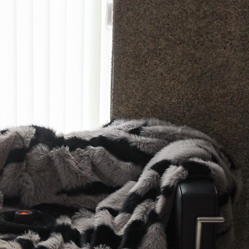 Long-haired Rabbit Wool Short Velvet Casual Cover Warm Blanket