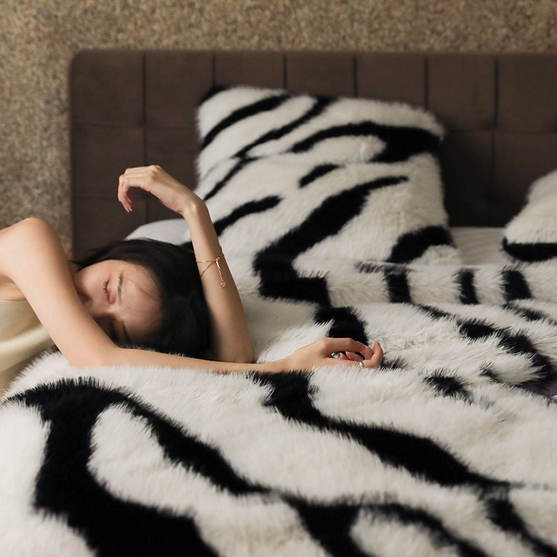 Long-haired Rabbit Wool Short Velvet Casual Cover Warm Blanket