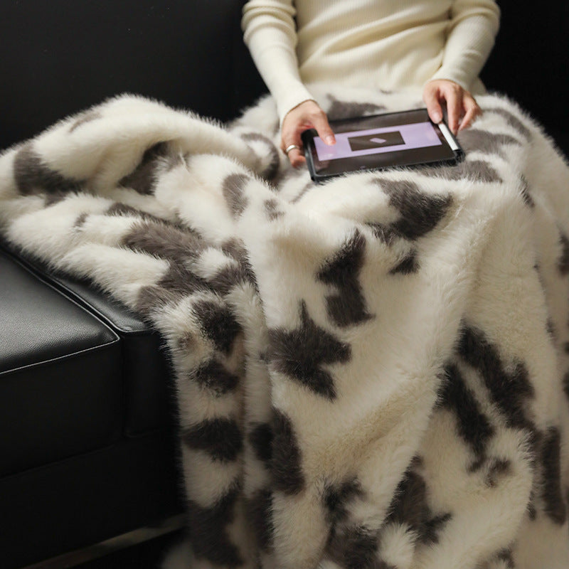 Long-haired Rabbit Wool Short Velvet Casual Cover Warm Blanket