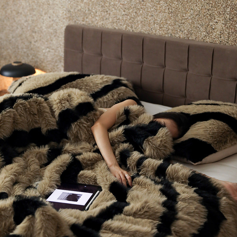 Long-haired Rabbit Wool Short Velvet Casual Cover Warm Blanket