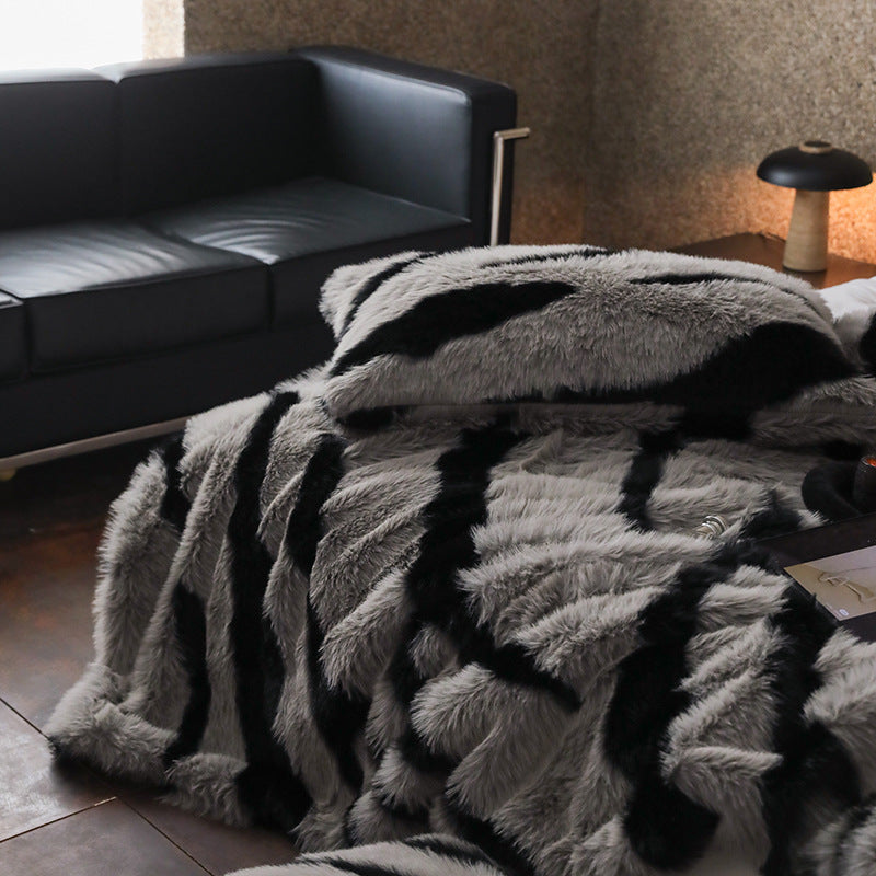 Long-haired Rabbit Wool Short Velvet Casual Cover Warm Blanket