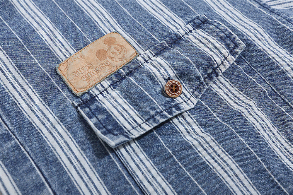 Vertical Stripes Loose Shirt Summer