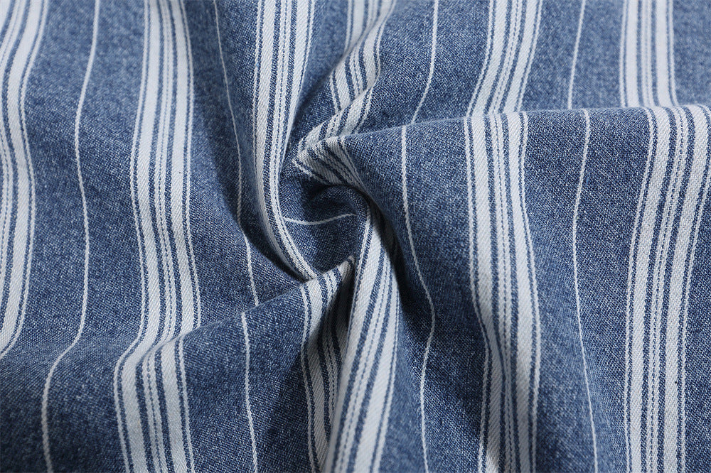 Vertical Stripes Loose Shirt Summer