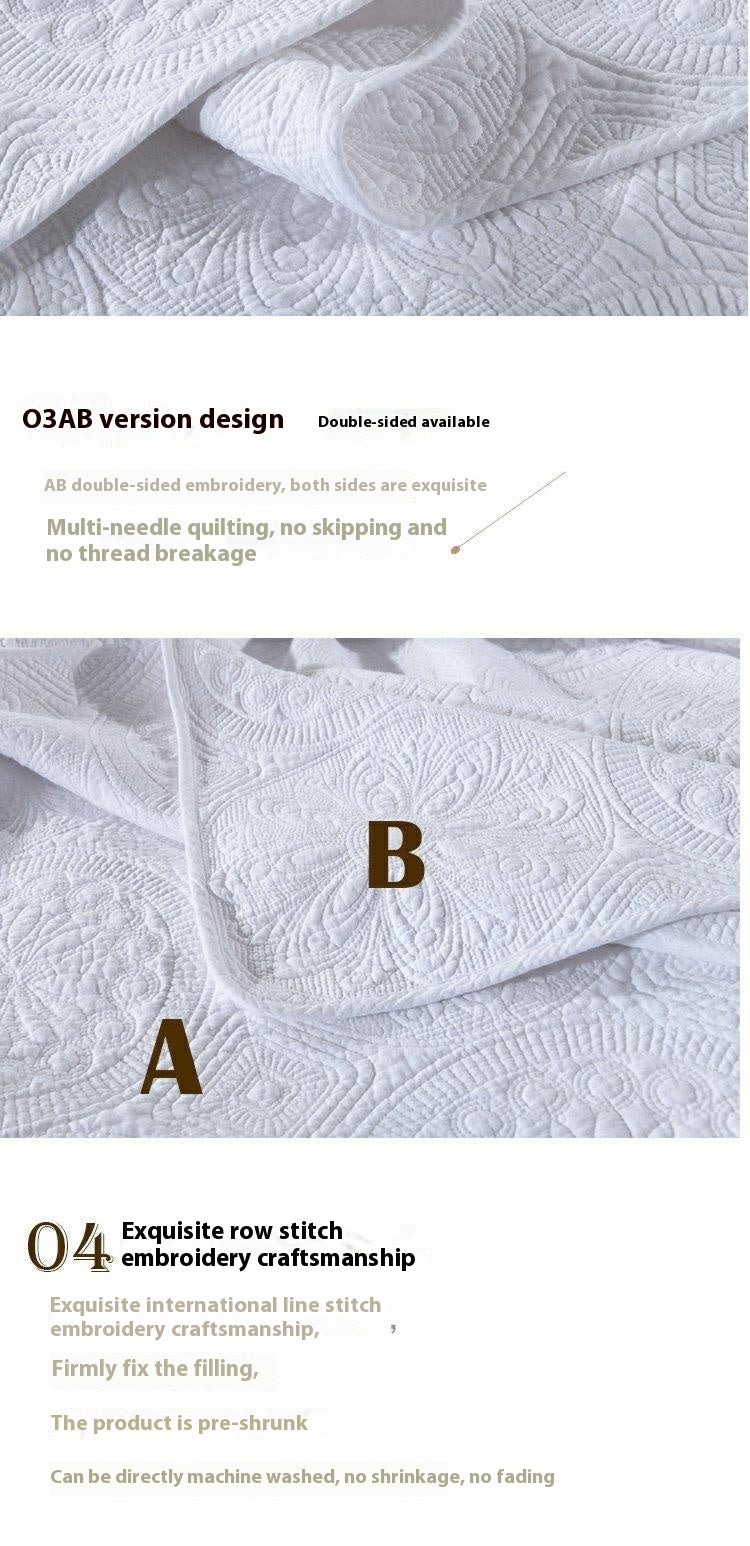 European Style Double-sided Embroidered Bedding Set Of Three Pieces