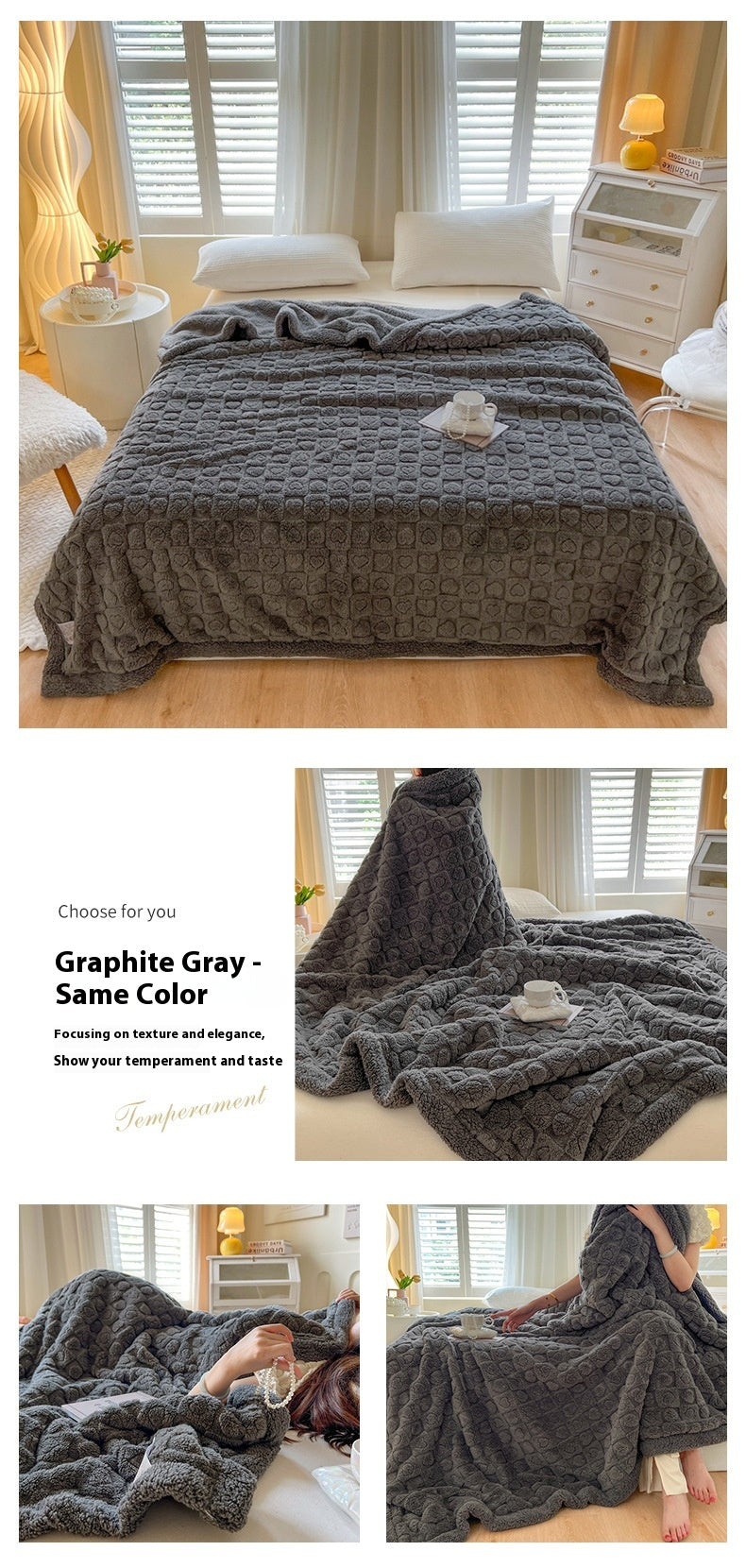Double Layer Berber Fleece Blanket Thickened Tower Velvet Cover Blanket