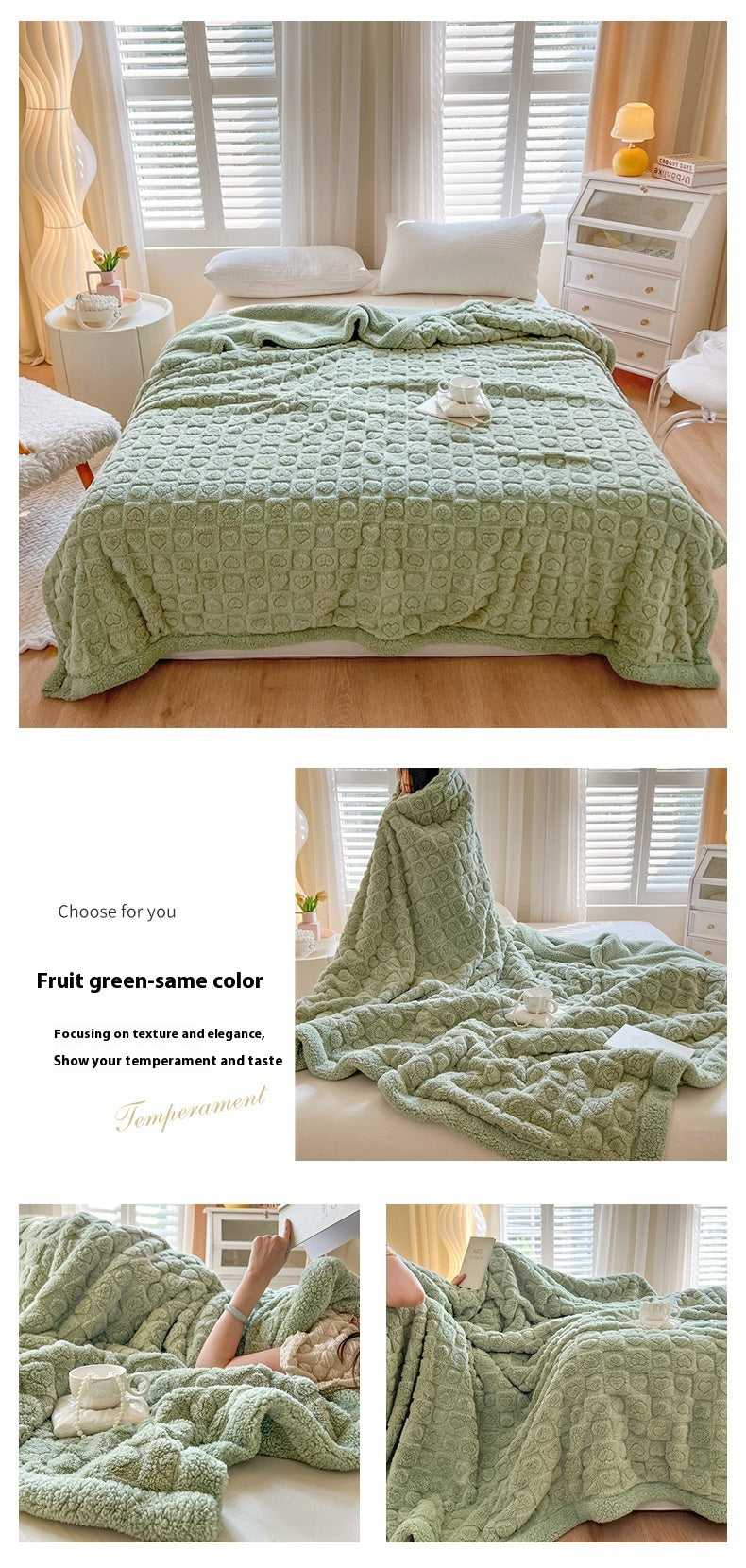 Double Layer Berber Fleece Blanket Thickened Tower Velvet Cover Blanket