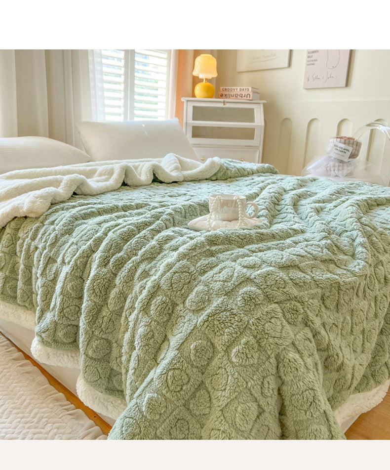 Double Layer Berber Fleece Blanket Thickened Tower Velvet Cover Blanket