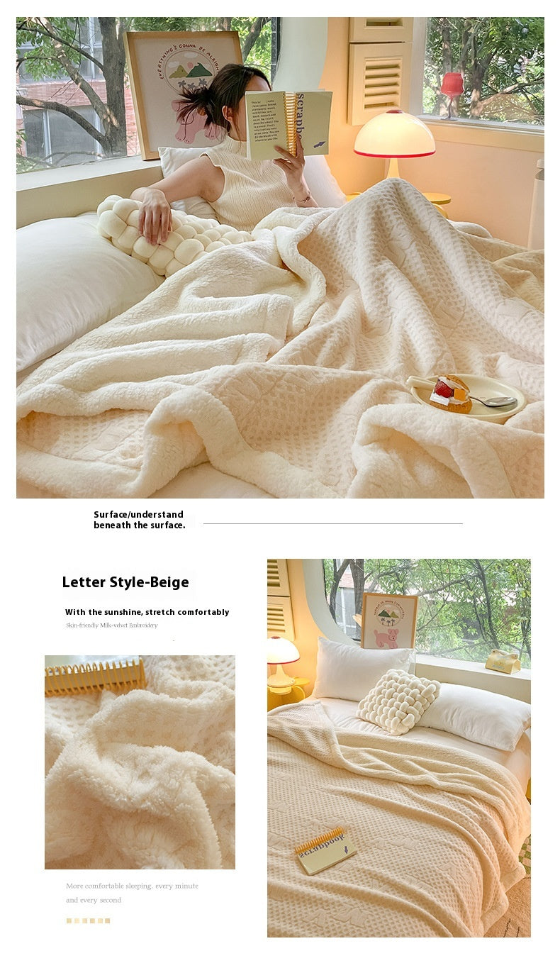 Double Layer Berber Fleece Blanket Thickened Tower Velvet Cover Blanket