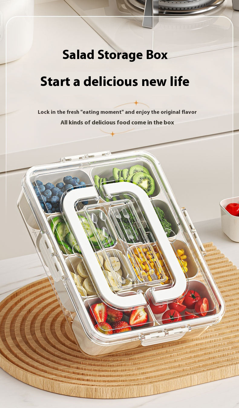 8 Grids Divided Serving Tray Fruits Snack Box Organizer Food Storage Container Seasoning Separator Box Refrigerator Organizer