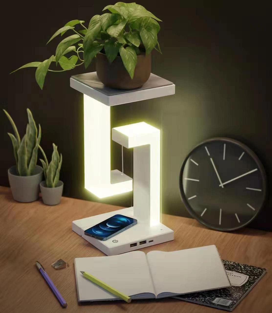 Creative Smartphone Wireless Charging Suspension Table Lamp Balance Lamp Floating For Home Bedroom
