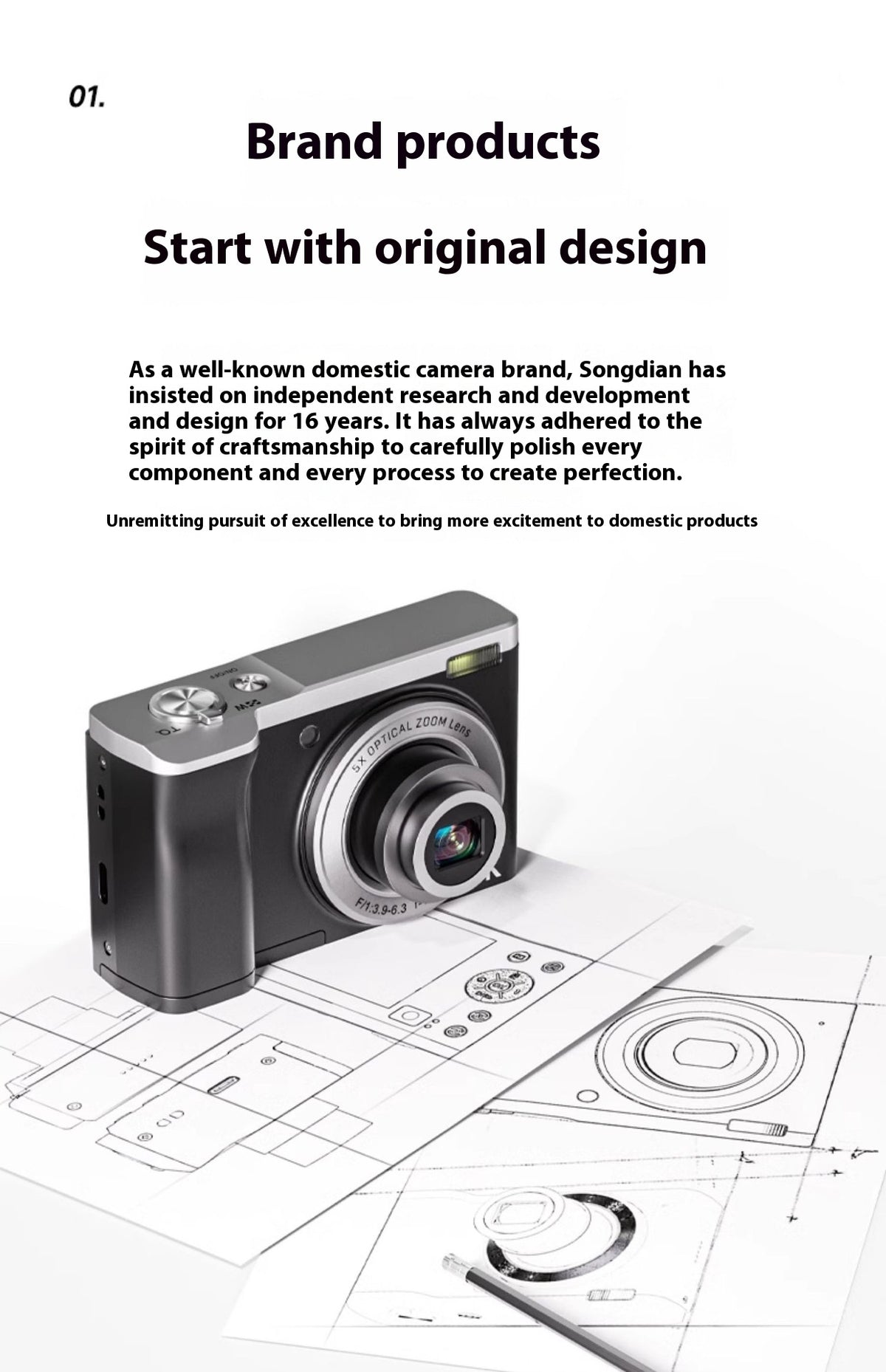 5K HD Shooting Digital Camera Optical Zoom Anti-shake Camera