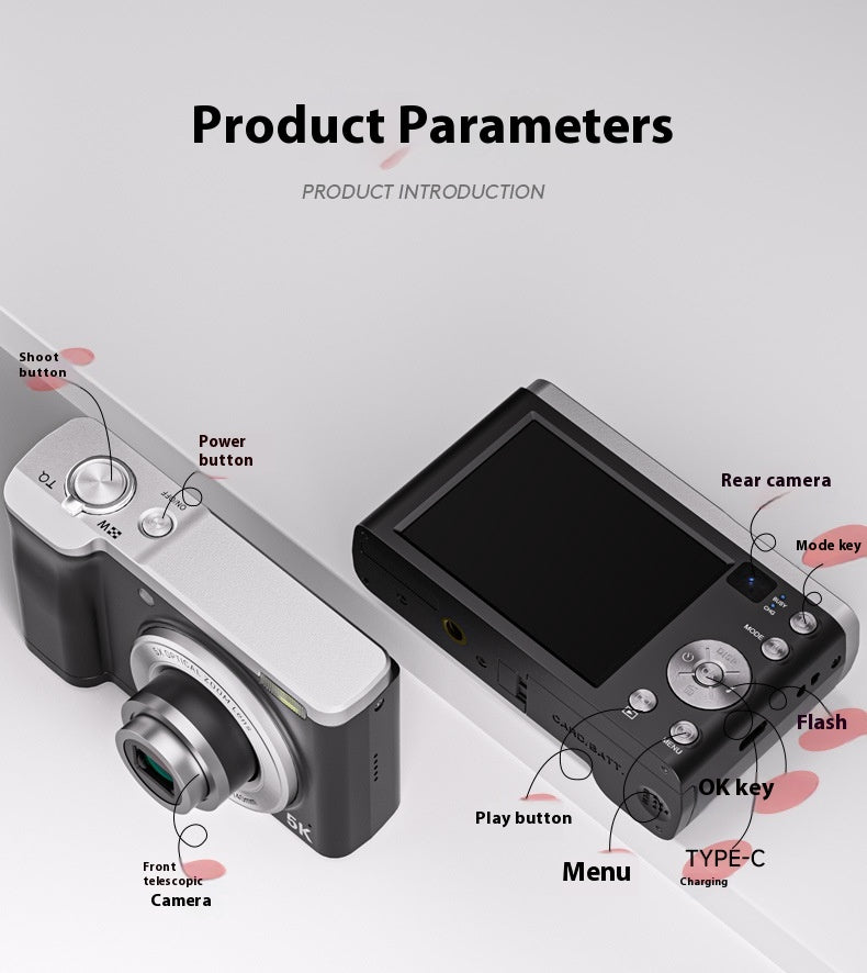 5K HD Shooting Digital Camera Optical Zoom Anti-shake Camera