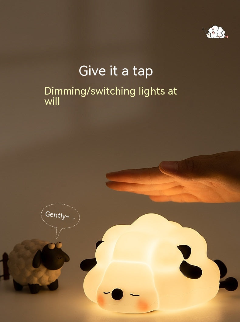 Cute Silicone Night Lights Sheep Cartoon Bedroom Lamp For Children's Room Decor Rechargeable Timing Dimming Sleep Night Light