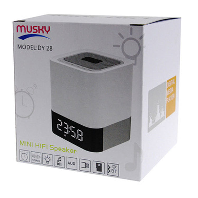 Bluetooth Speaker with LED Night Light - Alarm Clock & USB Charging