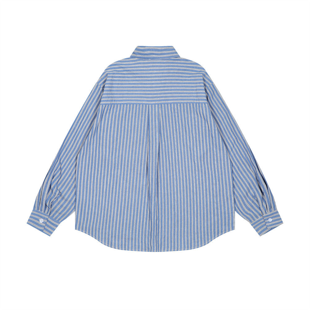 Fashion Vertical Striped Long-sleeved Shirt Men