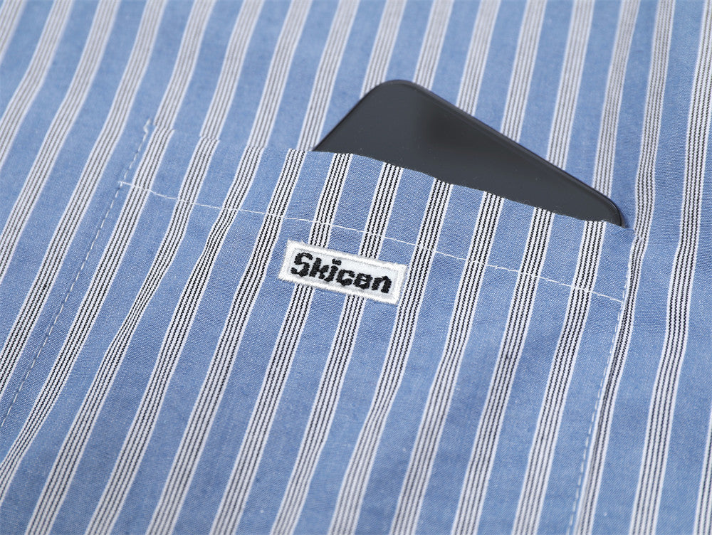 Fashion Vertical Striped Long-sleeved Shirt Men