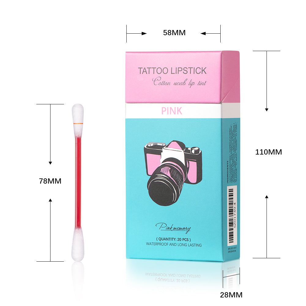 20 Pcs Set Cotton Swab Lipsticks For Outdoor Portable Lipsticks Cosmetics Waterproof Case Lasting Long Cigarette Liquid Lipstick