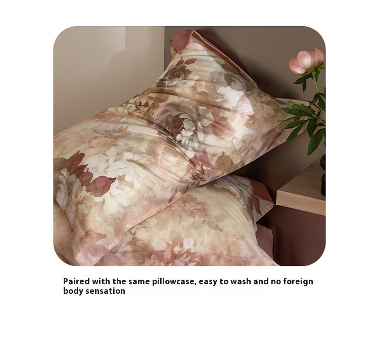 Flower Tencel Digital Printed Four-piece Bedding Set
