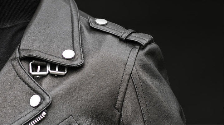 Men's Sheepskin Leather Jacket Lapel